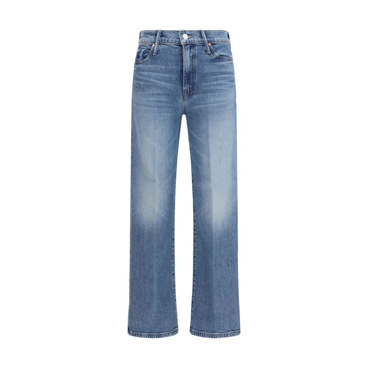 Mother Denim Blue Cotton Straight-Leg Jeans