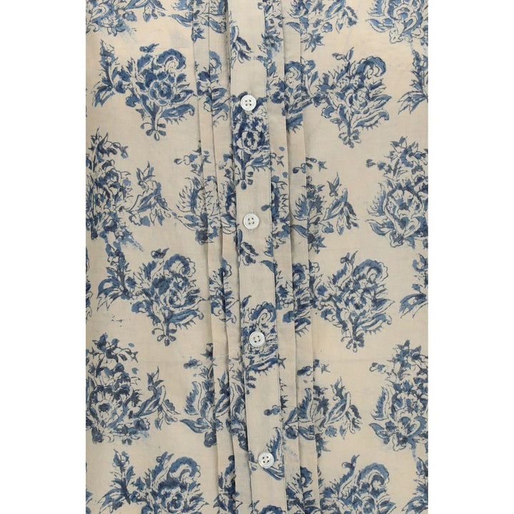 R13 Beige Cotton Pattern Shirt