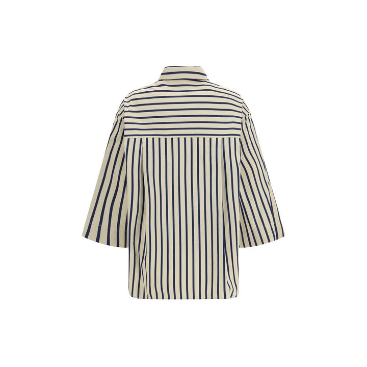 Sara Roka Blue Cotton Pattern Shirt
