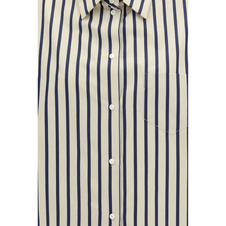 Sara Roka Blue Cotton Pattern Shirt