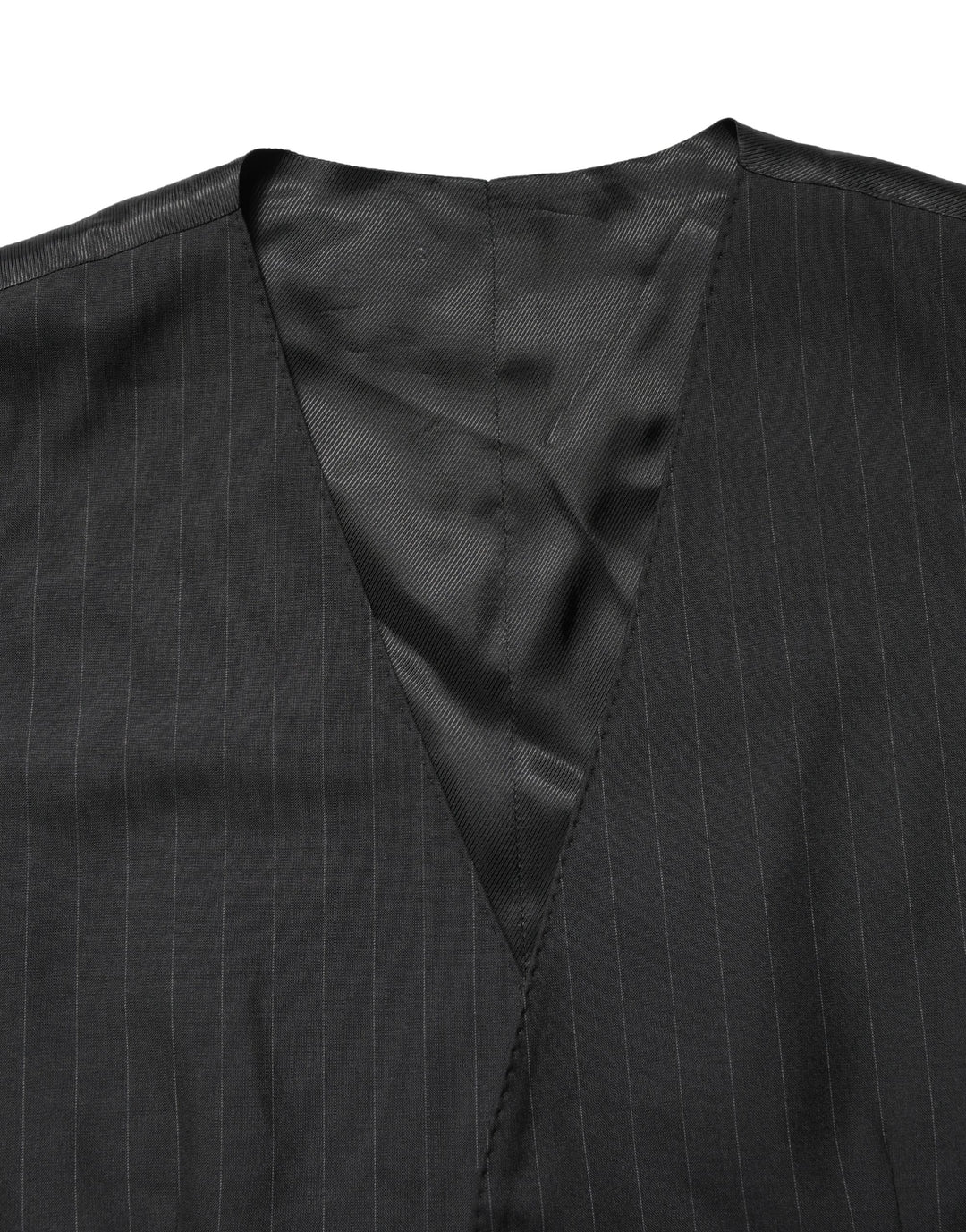 Dolce & Gabbana Black Stripe Single Breasted Waistcoat Vest