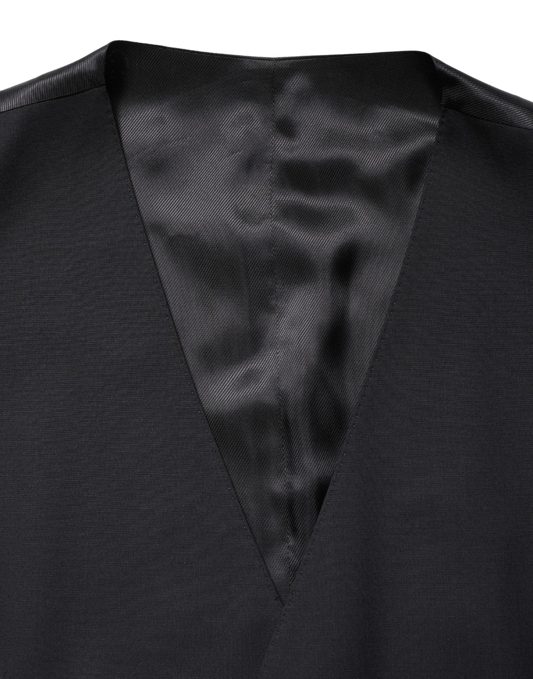 Dolce & Gabbana Black Wool Single Breasted Waistcoat Vest