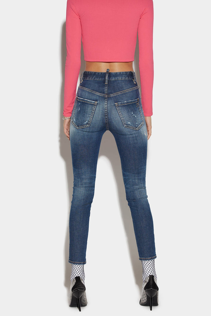 Dsquared² Navy Blue Fibres Skinny Jeans