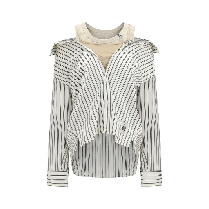Maison Mihara Yasuhiro White Cotton Pattern Shirt