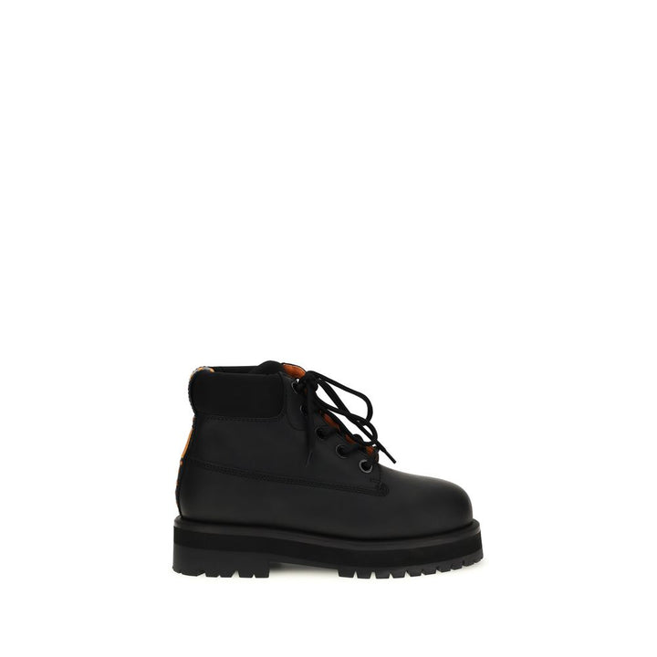 PDF Channel Black Calf Leather Bos Taurus Lace-Up Boots