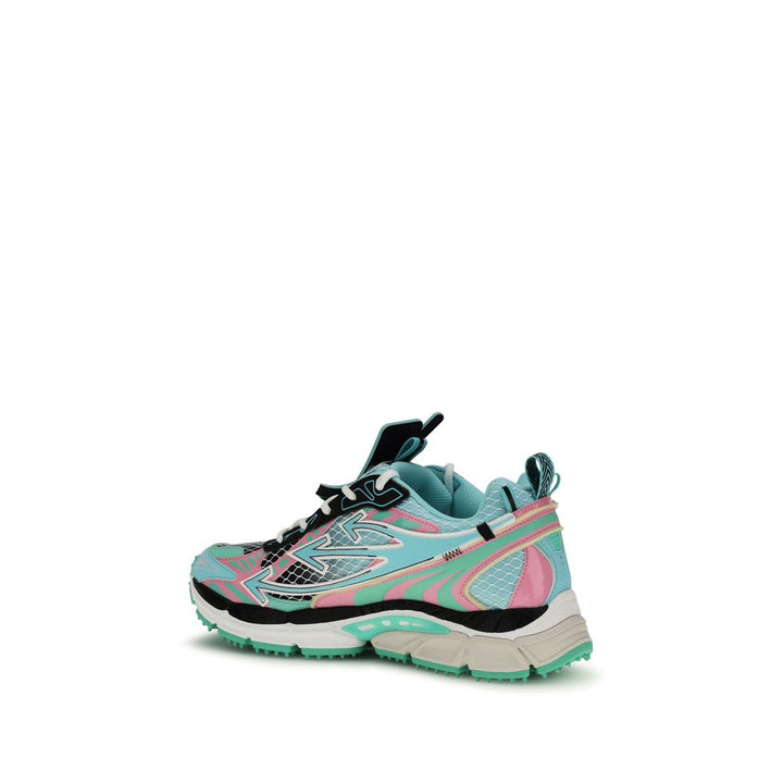 Off-White Multicolor Polyester Athletic Sneakers