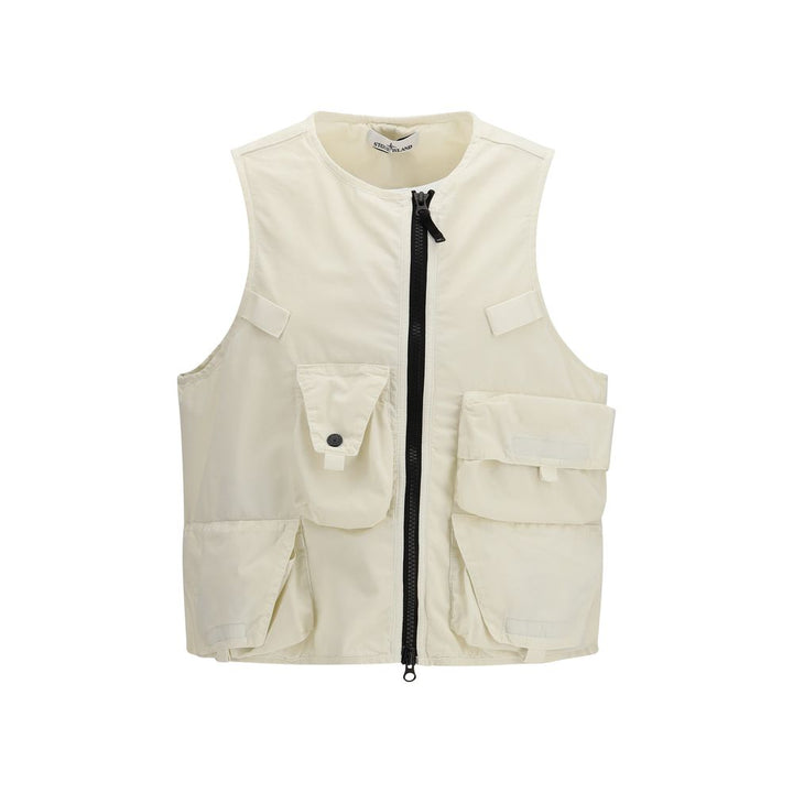 Stone Island Beige Cotton Sleveless Jacket