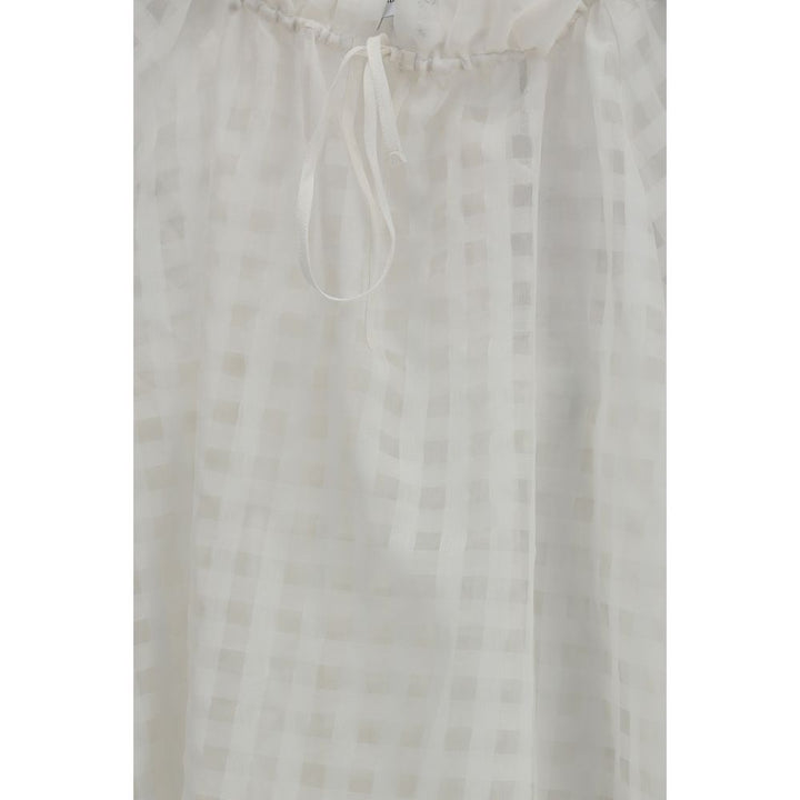 Sara Roka White Cotton Pattern Shirt