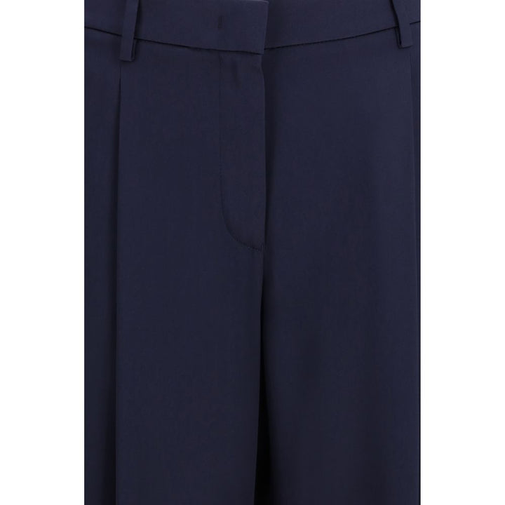 Giorgio Armani Blue Silk Casual Pants