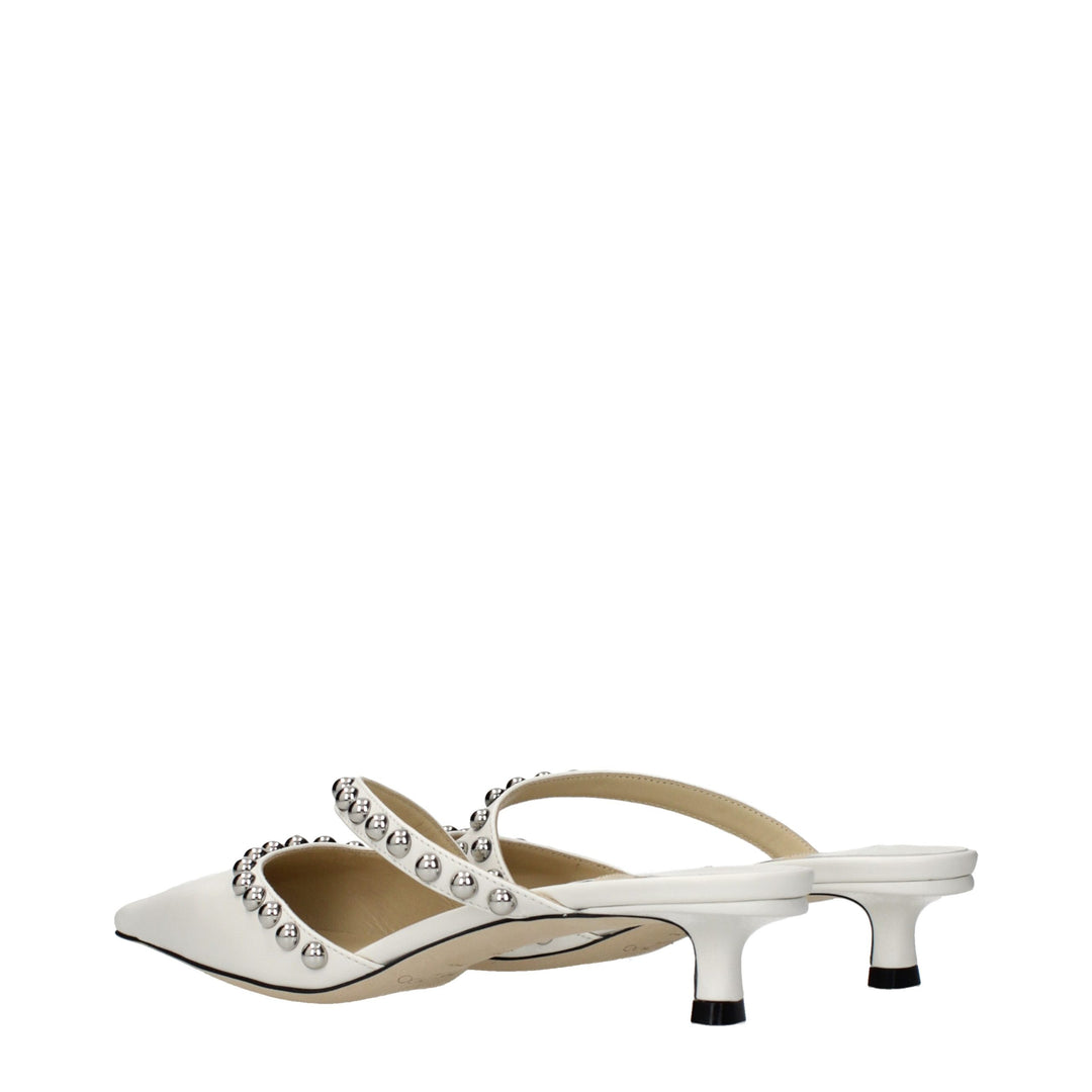 Jimmy Choo White Leather Flat Sandals
