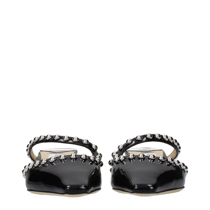 Jimmy Choo Black Leather Flat Sandals