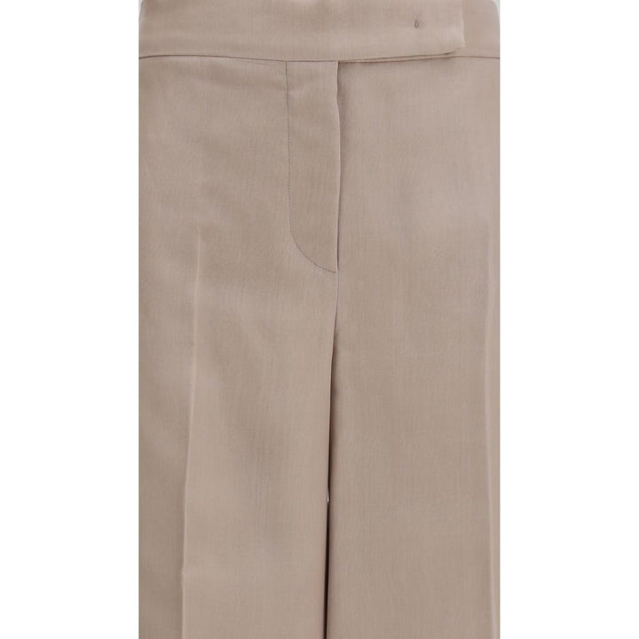 Max Mara Beige Silk Casual Pants
