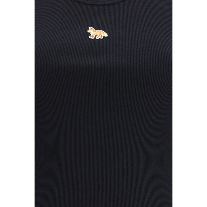 Maison Kitsuné Black Cotton Tank Tops
