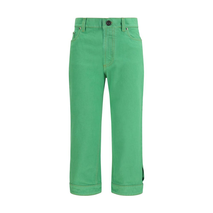 Versace Bicolor Cotton Cropped Jeans
