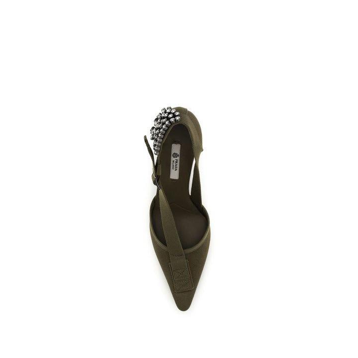 Prada Bicolor Cotton High Heel Pumps