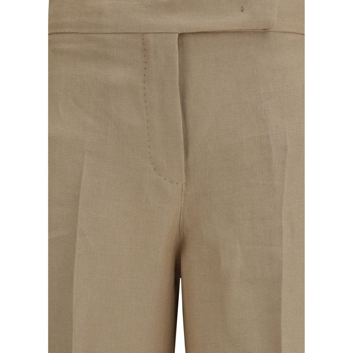 Max Mara Beige Linen Casual Pants
