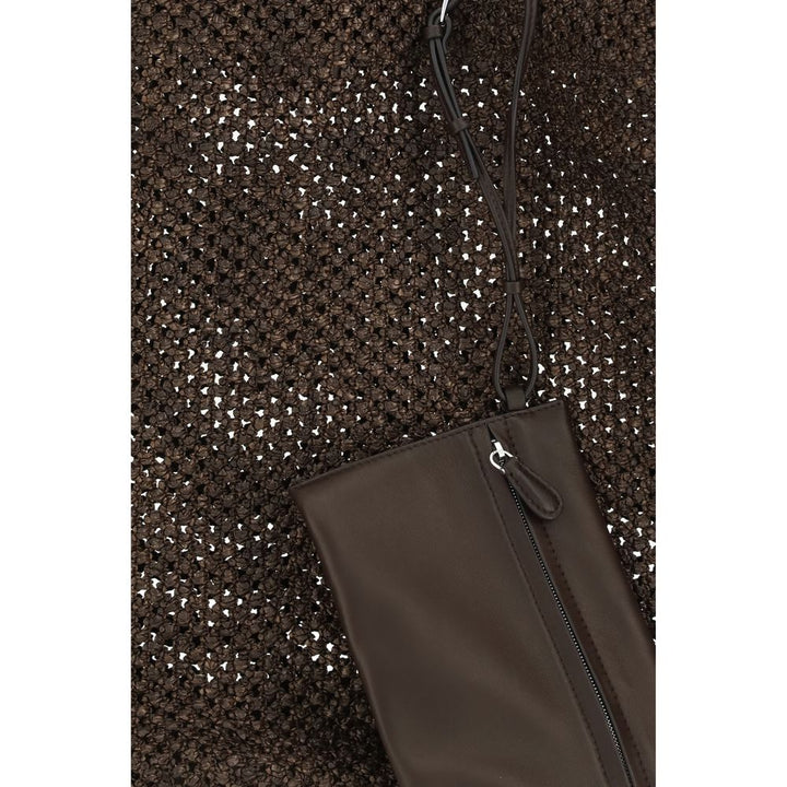 The Row Brown Raffia Shoulder Bag
