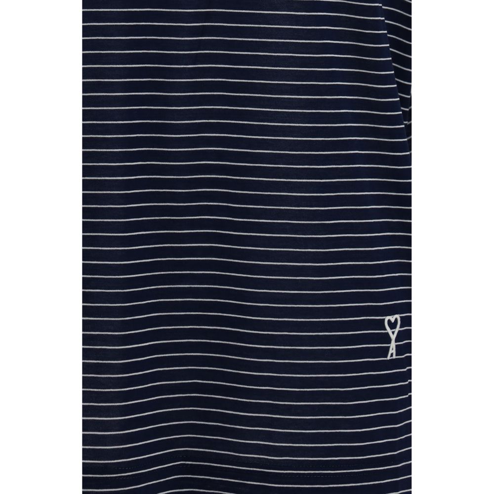 Ami Paris Blue Cotton T-Shirt