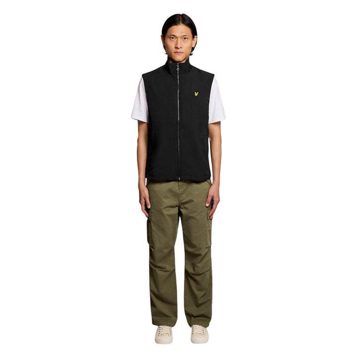 Lyle & Scott Black Polyester Sleveless Jacket