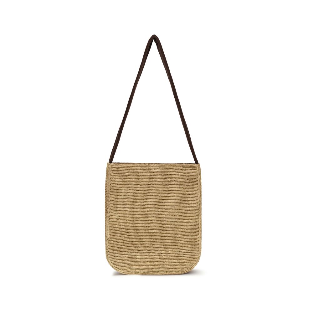 The Row Beige Raffia Shoulder Bag