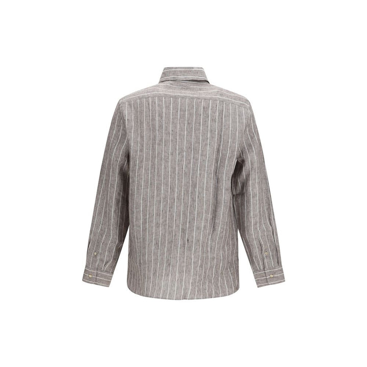 Brunello Cucinelli Beige Linen Dress Shirt