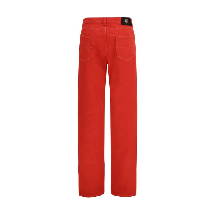 Versace Multicolor Cotton Straight-Leg Jeans