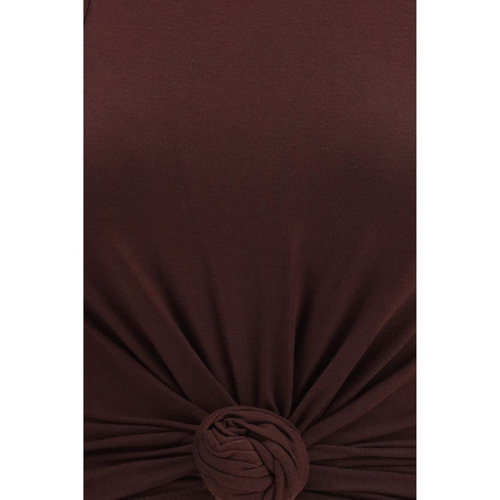 Magda Butrym Brown Cotton Sleeveles T-Shirt