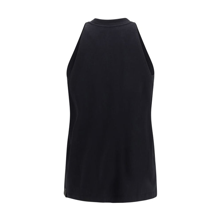 Darkpark Black Cotton Sleeveles T-Shirt