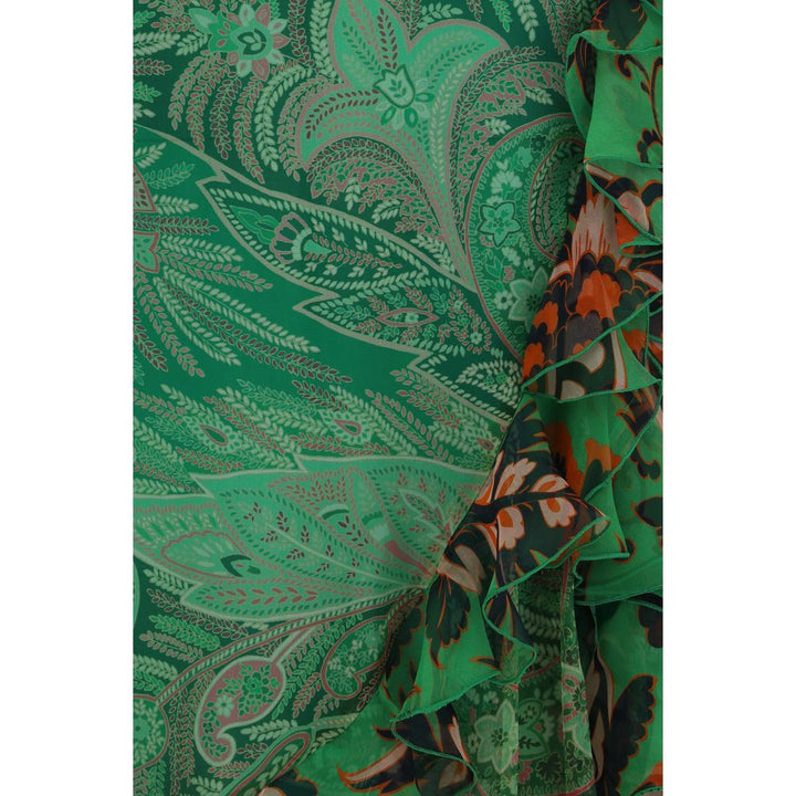 Etro Bicolor Silk Long Skirt