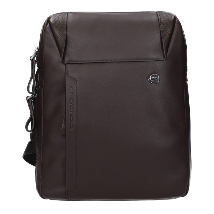 Piquadro Brown Leather Crossbody Bag