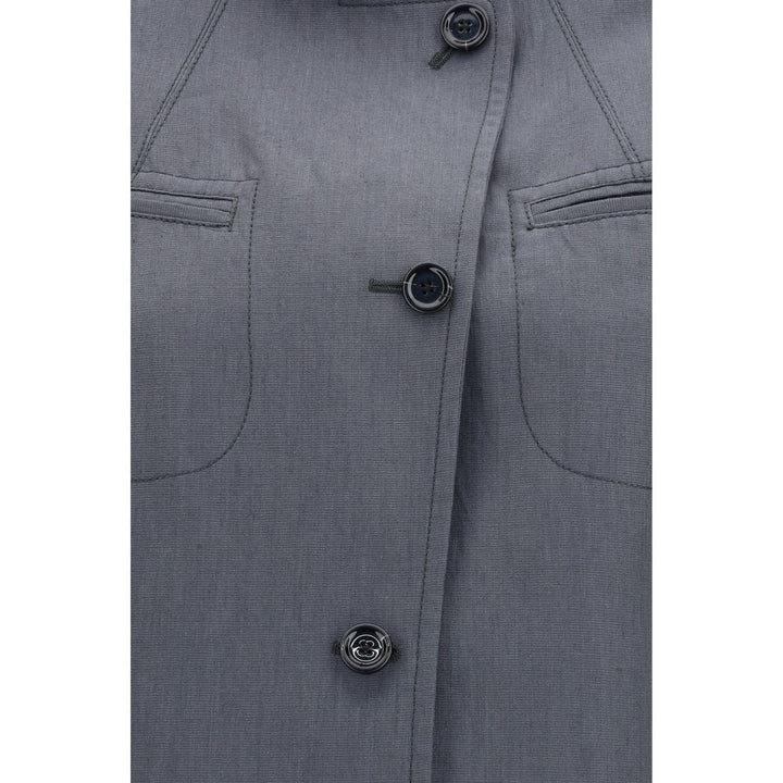Lardini Gray Linen Coat