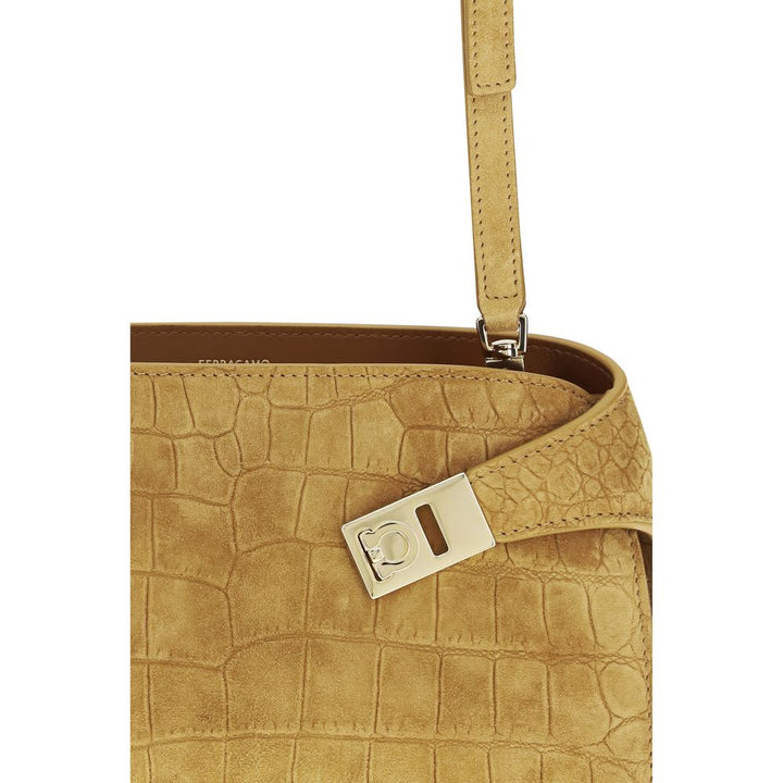 Ferragamo Beige Calf Leather Bos Taurus Clutch Bag