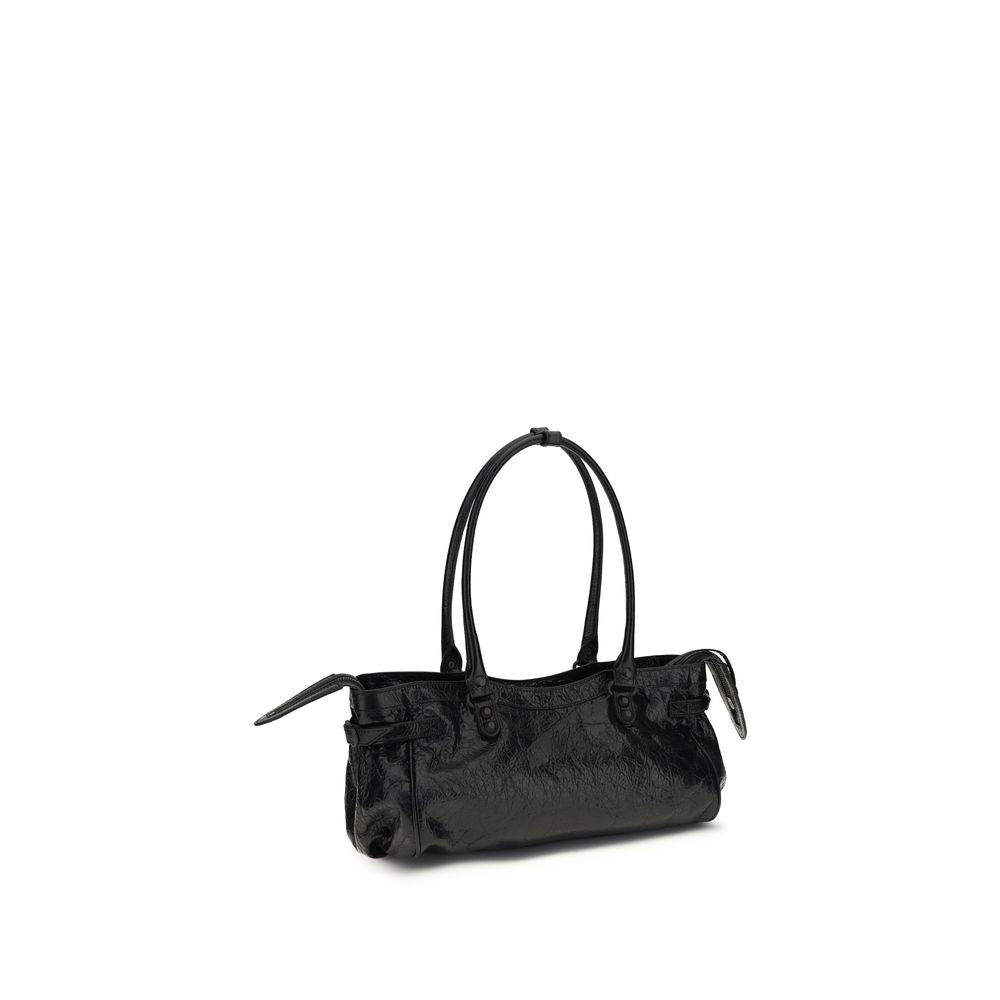 Balenciaga Black Calf Leather Bos Taurus Shoulder Bag
