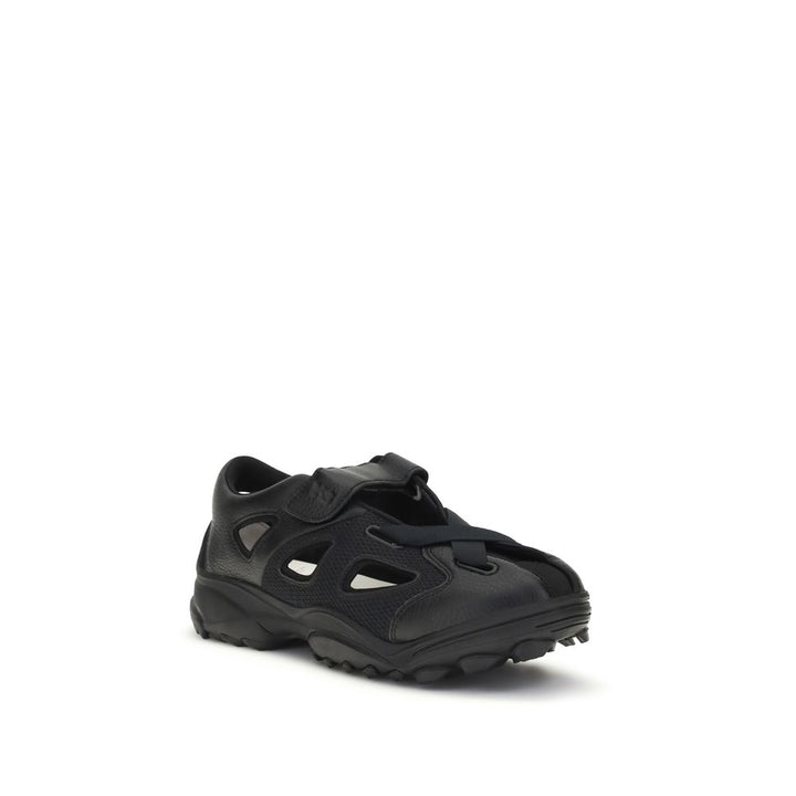 Y-3 Black Calf Leather Bos Taurus Flat Sandals