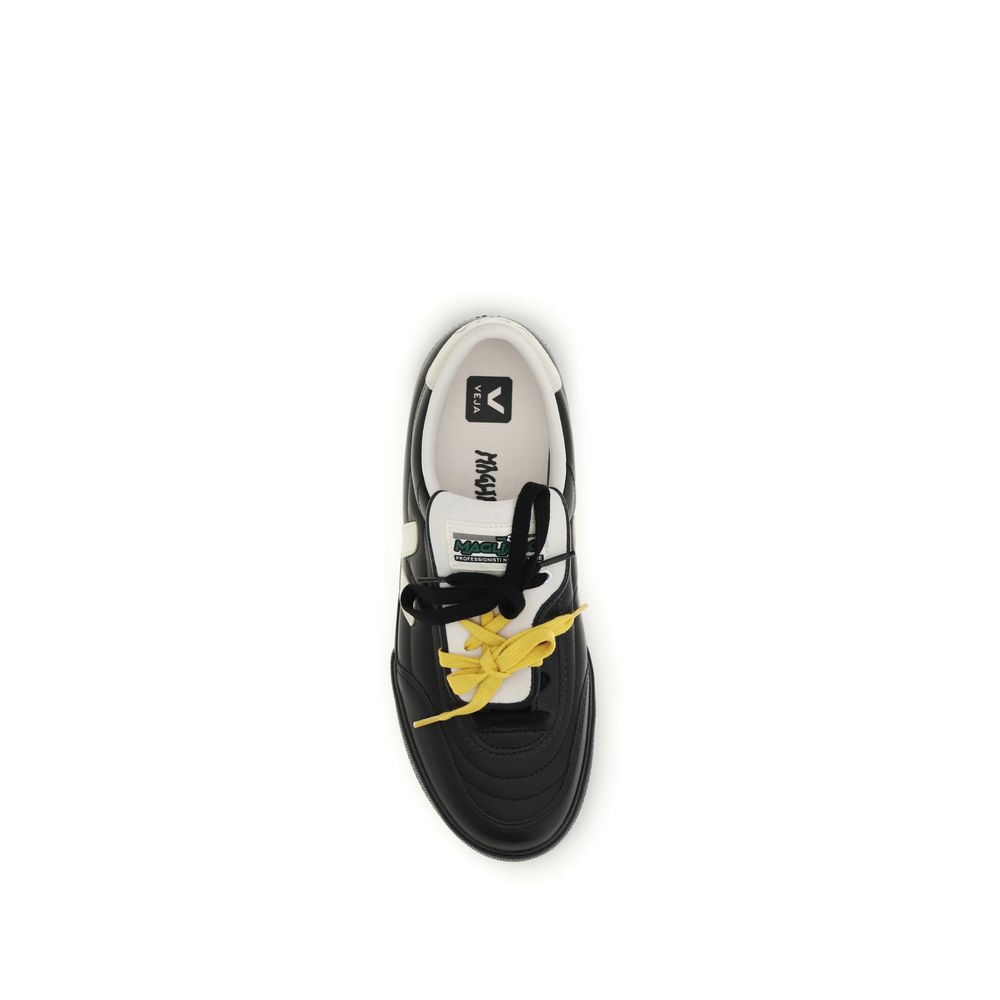 Veja Black Calf Leather Bos Taurus Athletic Sneakers
