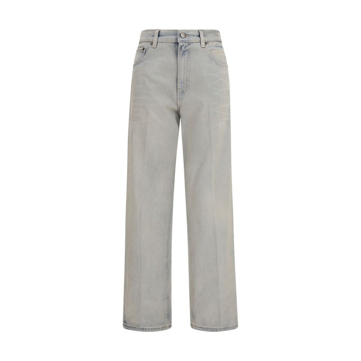 Haikure Blue Cotton Relaxed Fit Jeans