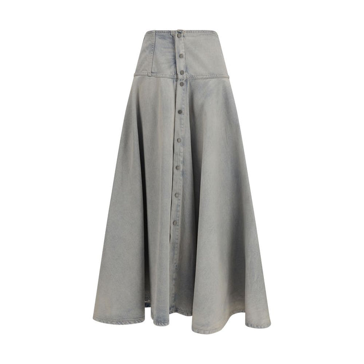 Haikure Blue Cotton Midi Skirt