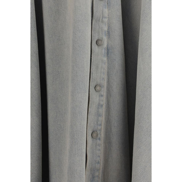 Haikure Blue Cotton Midi Skirt
