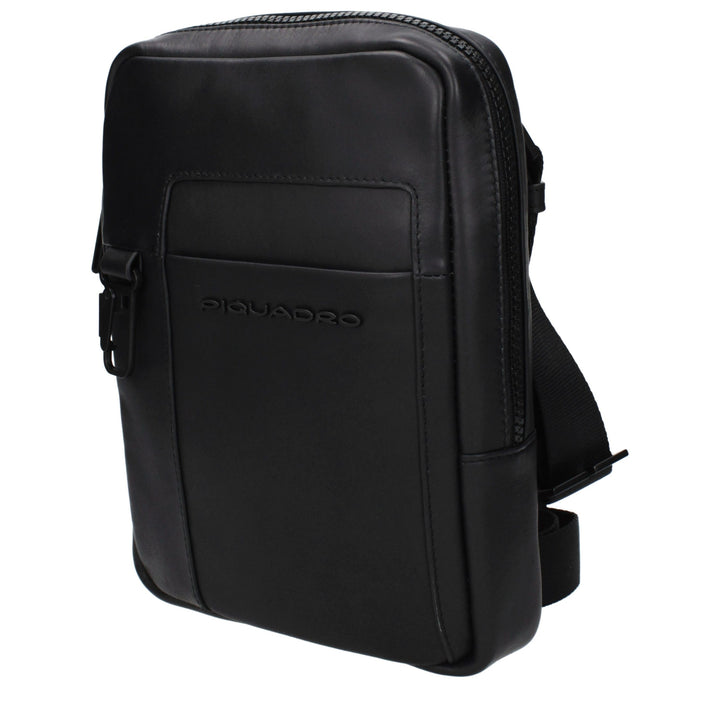 Piquadro Black Leather Crossbody Bag