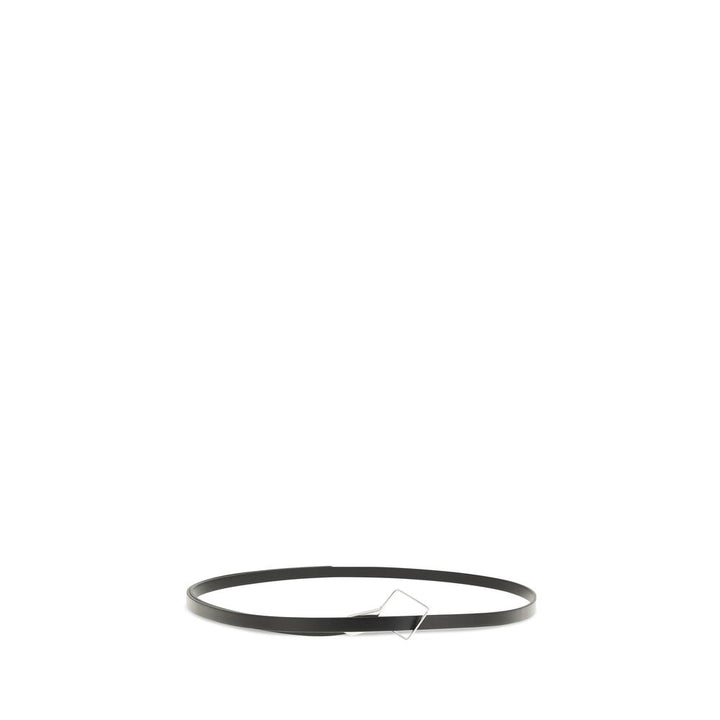The Row Black Calf Leather Bos Taurus Thin Belt
