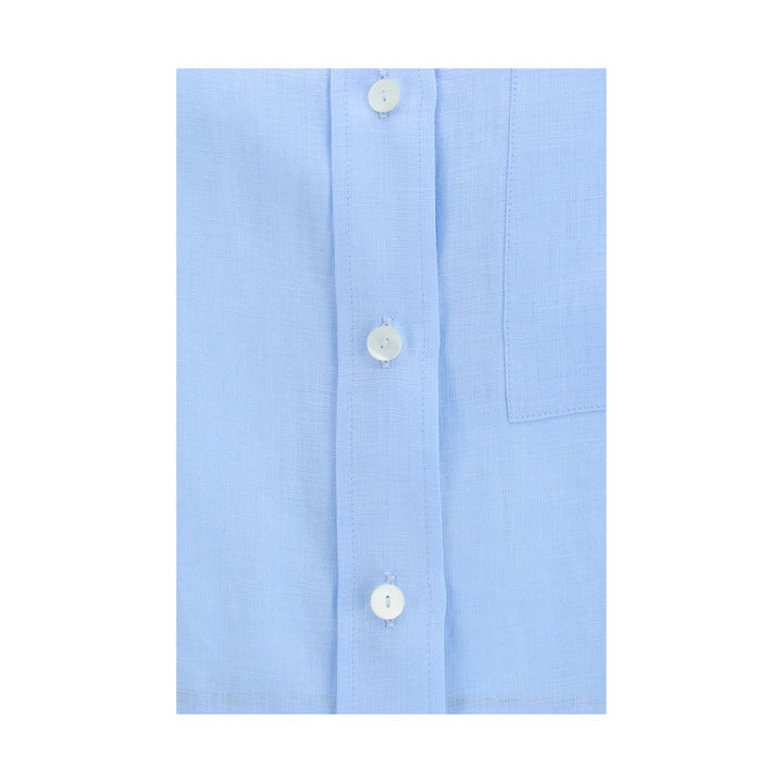 Lardini Blue Linen Dress Shirt