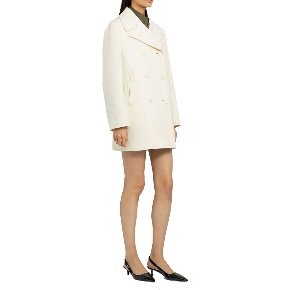 Prada White Wool Coat