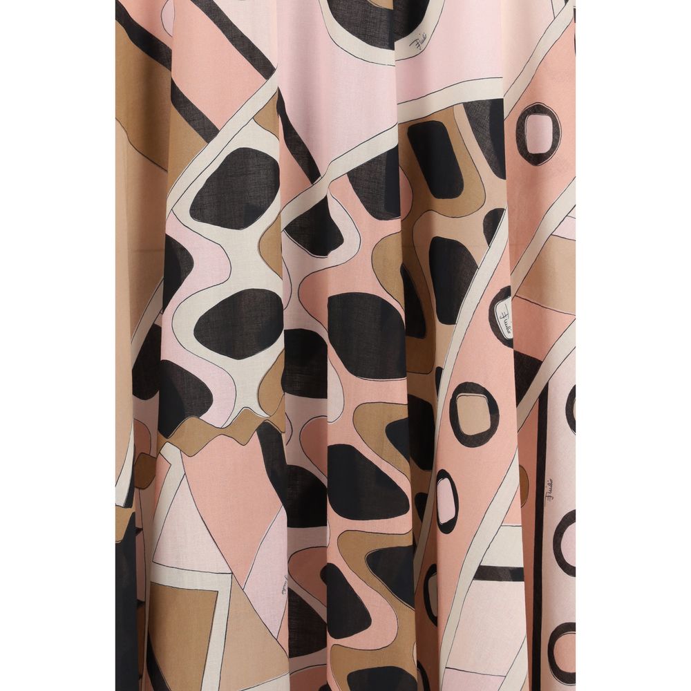 Emilio Pucci Multicolor Cotton Long Skirt