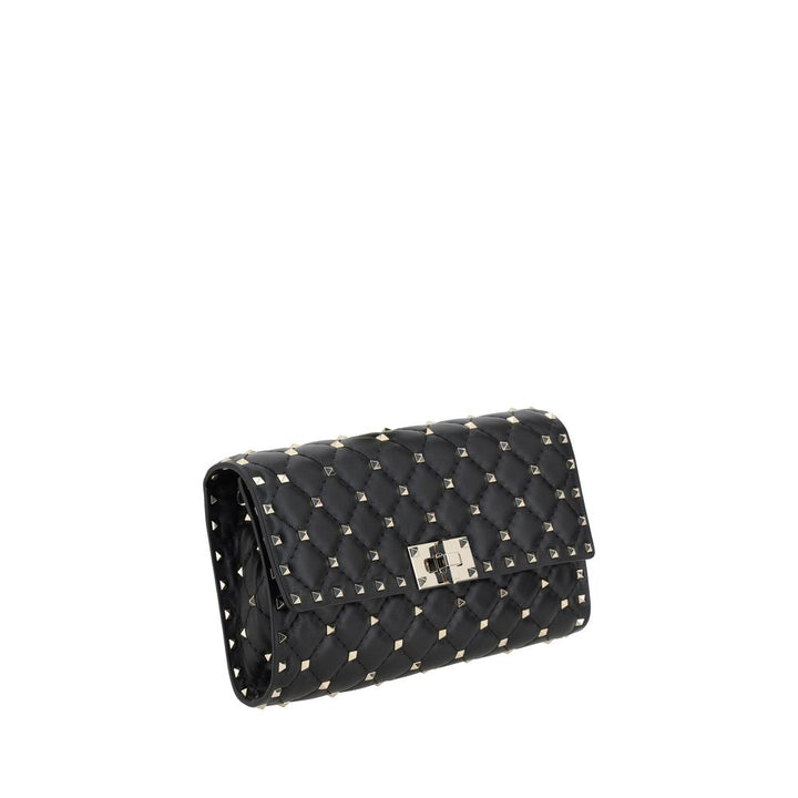 Valentino Garavani Black Calf Leather Bos Taurus Shoulder Bag