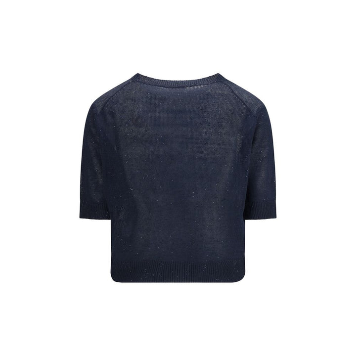 Brunello Cucinelli Blue Cotton Sweatshirt