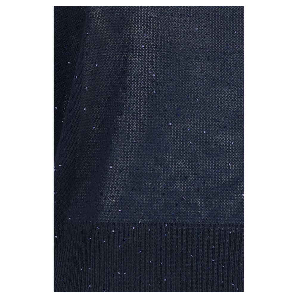 Brunello Cucinelli Blue Cotton Sweatshirt