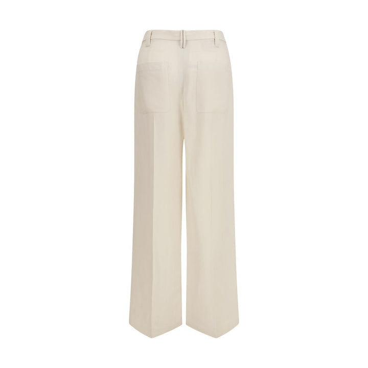 Brunello Cucinelli Beige Viscose Casual Pants