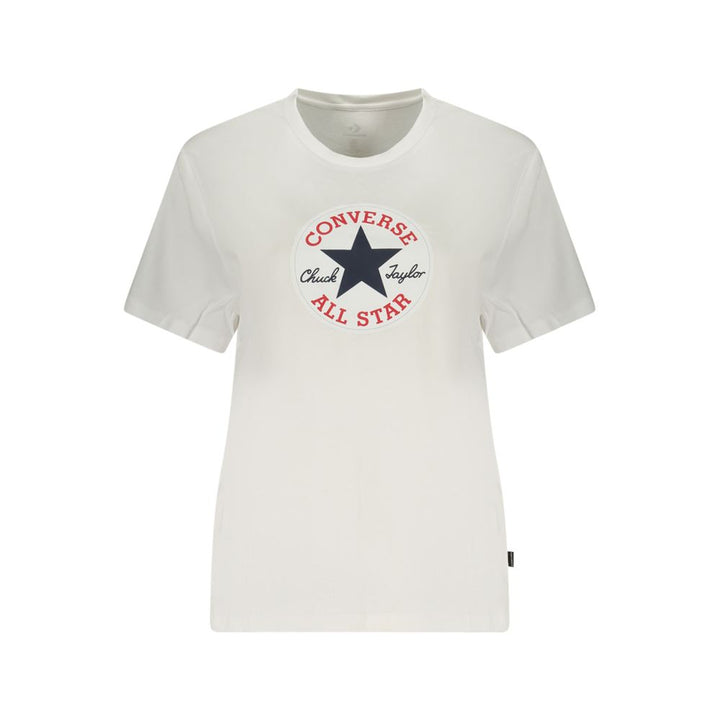 Converse White Cotton Womens T-Shirt