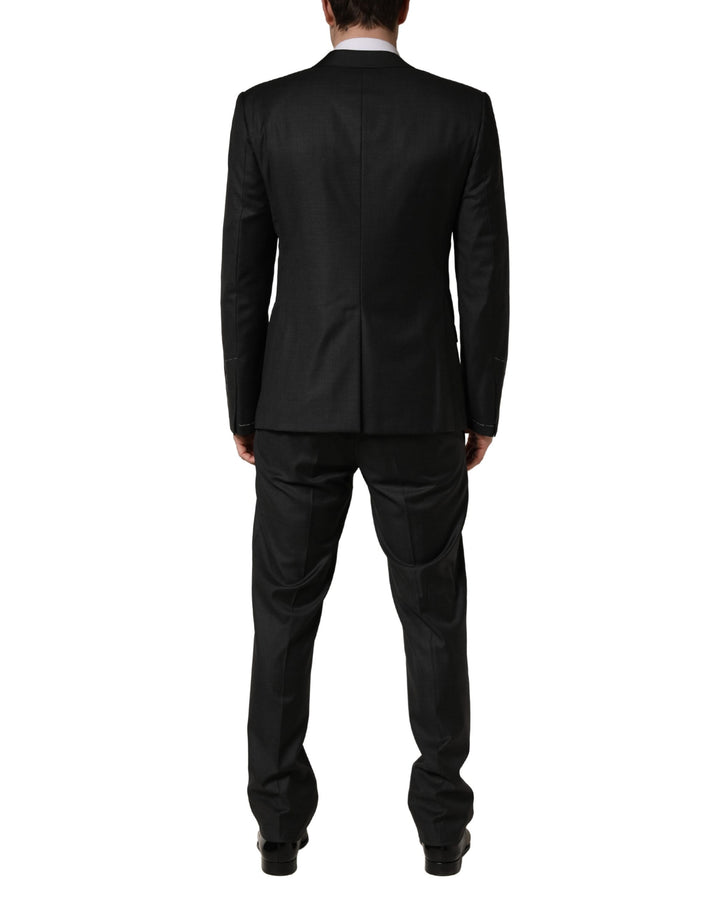 Dolce & Gabbana Black Wool Slim Fit Formal 3 Piece Men Suit