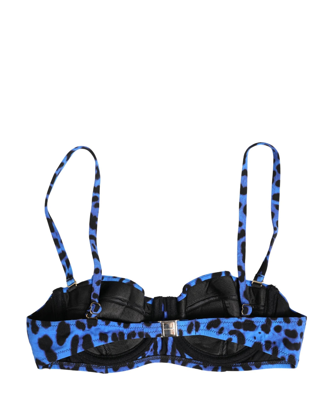 Dolce & Gabbana Blue Leopard Print Padded Balconnet Bra Underwear
